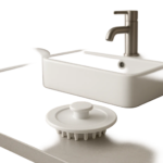 Illustration d’un bouchon en plastique simple et pratique, adapté à la baignoire, au lavabo ou à l’évier. L’image met en avant un usage domestique clair, moderne et économique.